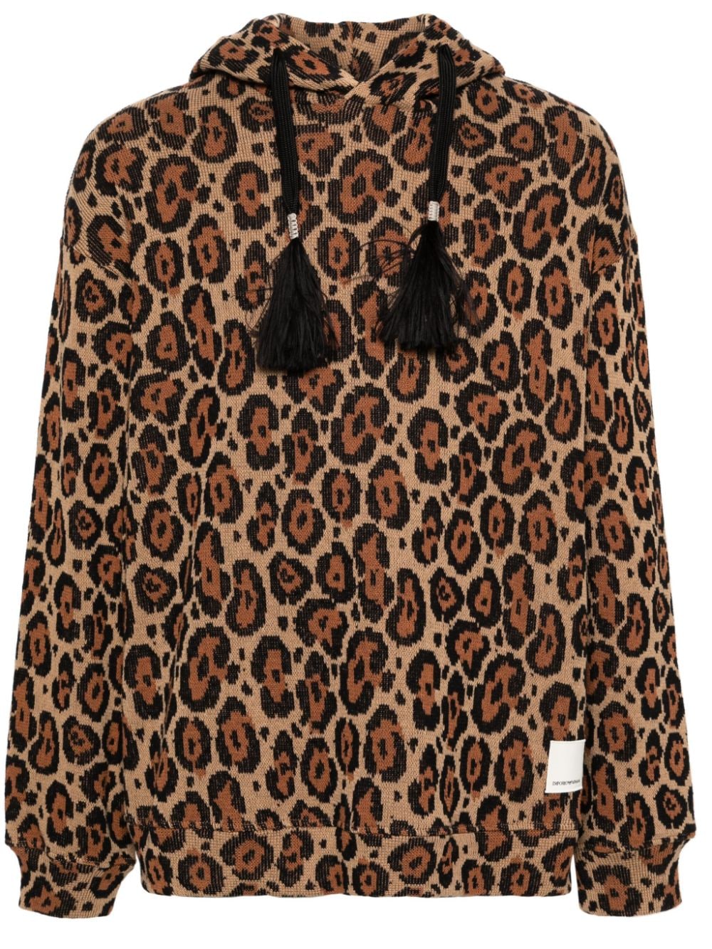 Emporio Armani leopard-print hoodie - Brown von Emporio Armani