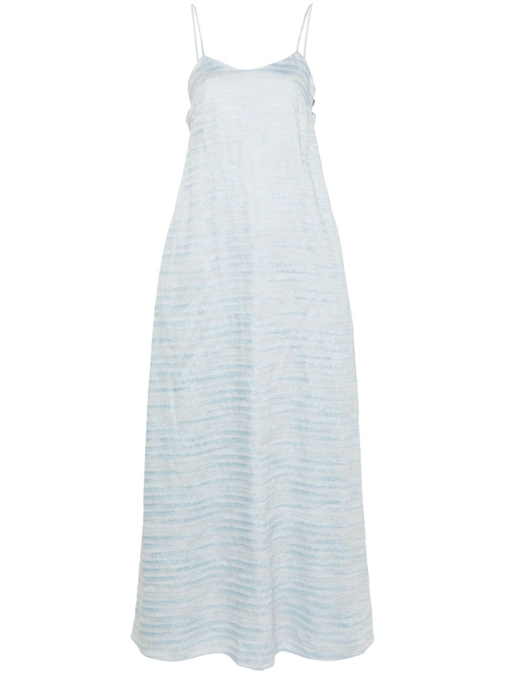 Emporio Armani linen blend jacquard midi dress - Blue von Emporio Armani