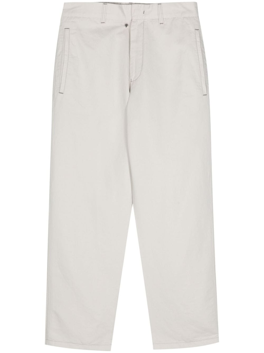 Emporio Armani linen-blend tapered trousers - Grey von Emporio Armani