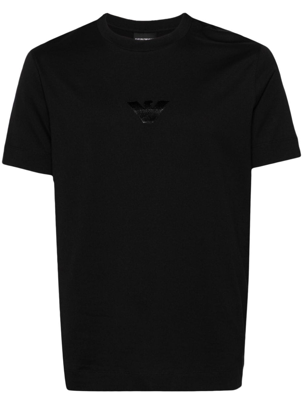 Emporio Armani logo-appliqué cotton T-shirt - Black von Emporio Armani