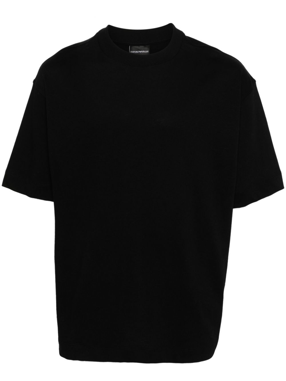 Emporio Armani logo-appliqué cotton T-shirt - Black von Emporio Armani