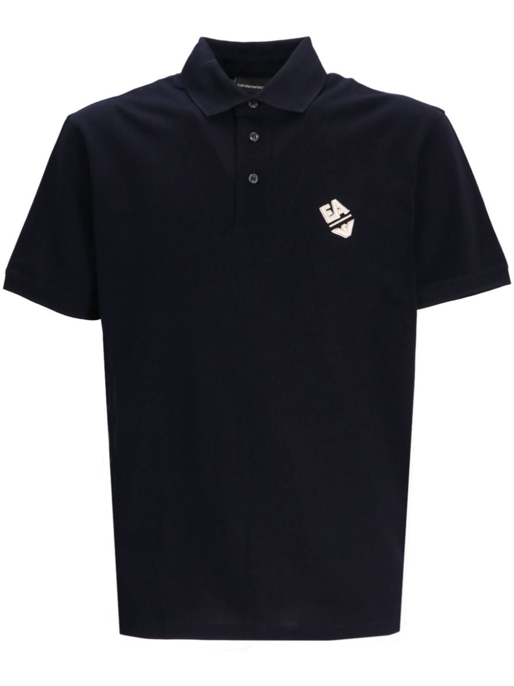 Emporio Armani logo-appliqué jersey polo shirt - Black von Emporio Armani