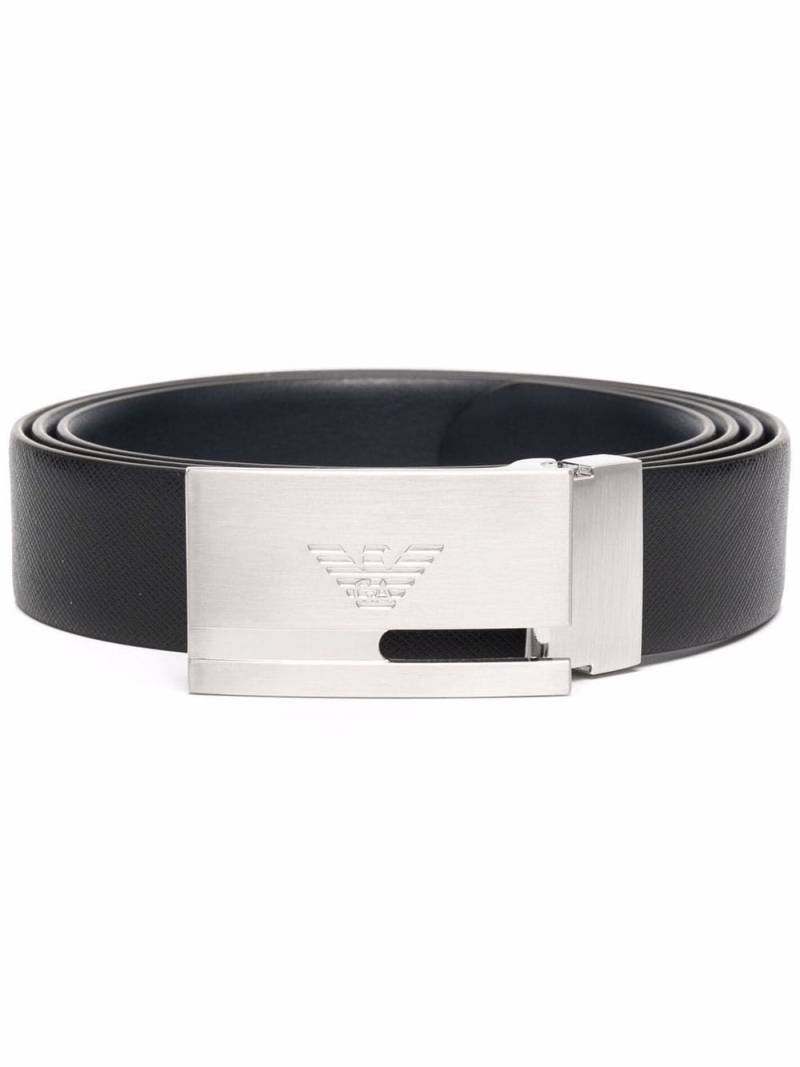 Emporio Armani logo-buckle leather belt - Black von Emporio Armani