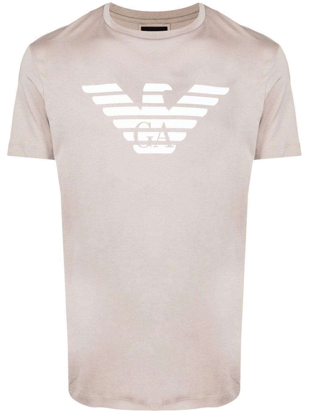 Emporio Armani logo crew-neck T-shirt - Neutrals von Emporio Armani