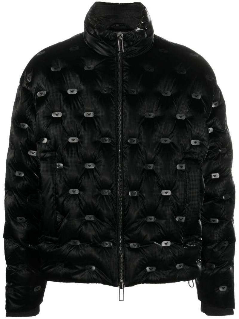 Emporio Armani logo-embellished puffer jacket - Black von Emporio Armani