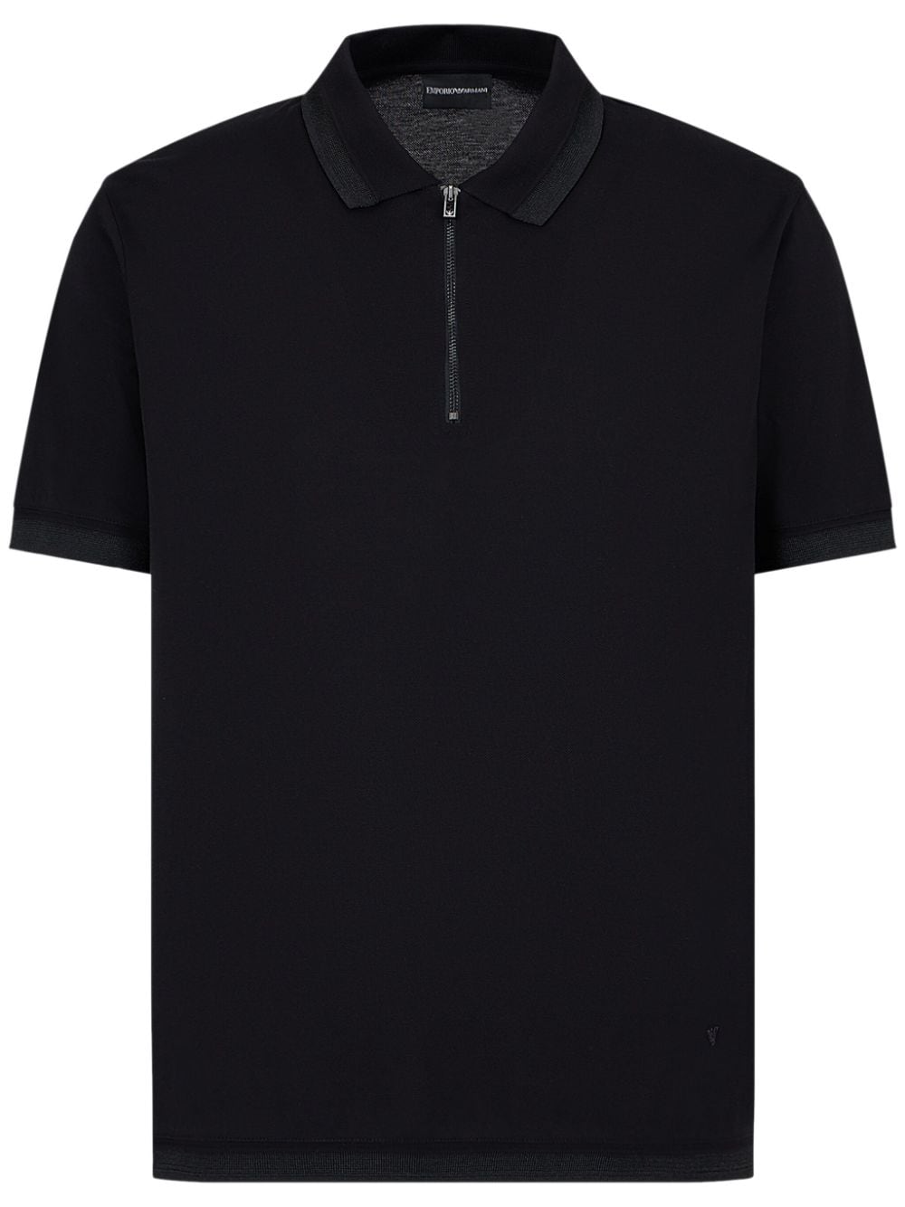 Emporio Armani logo-embossed cotton polo shirt - Black von Emporio Armani