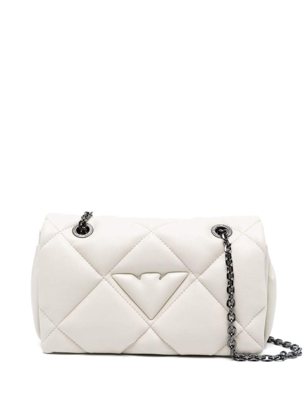 Emporio Armani logo-embossed faux-leather crossbody bag - White von Emporio Armani