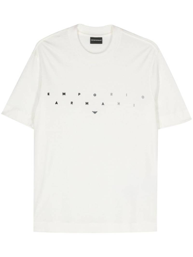 Emporio Armani logo-embroidered T-shirt - White von Emporio Armani