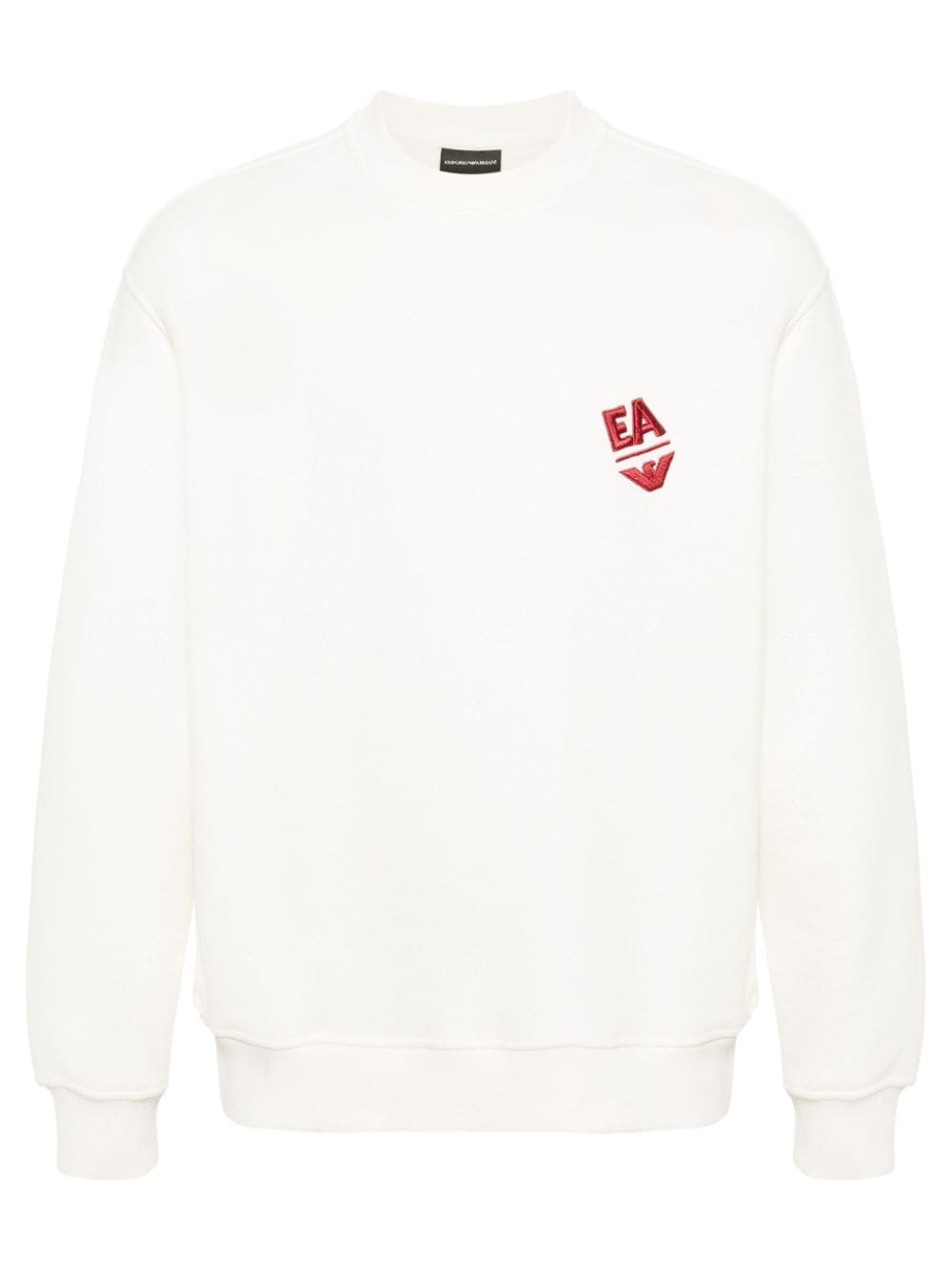Emporio Armani logo-embroidered cotton sweatshirt - Neutrals von Emporio Armani