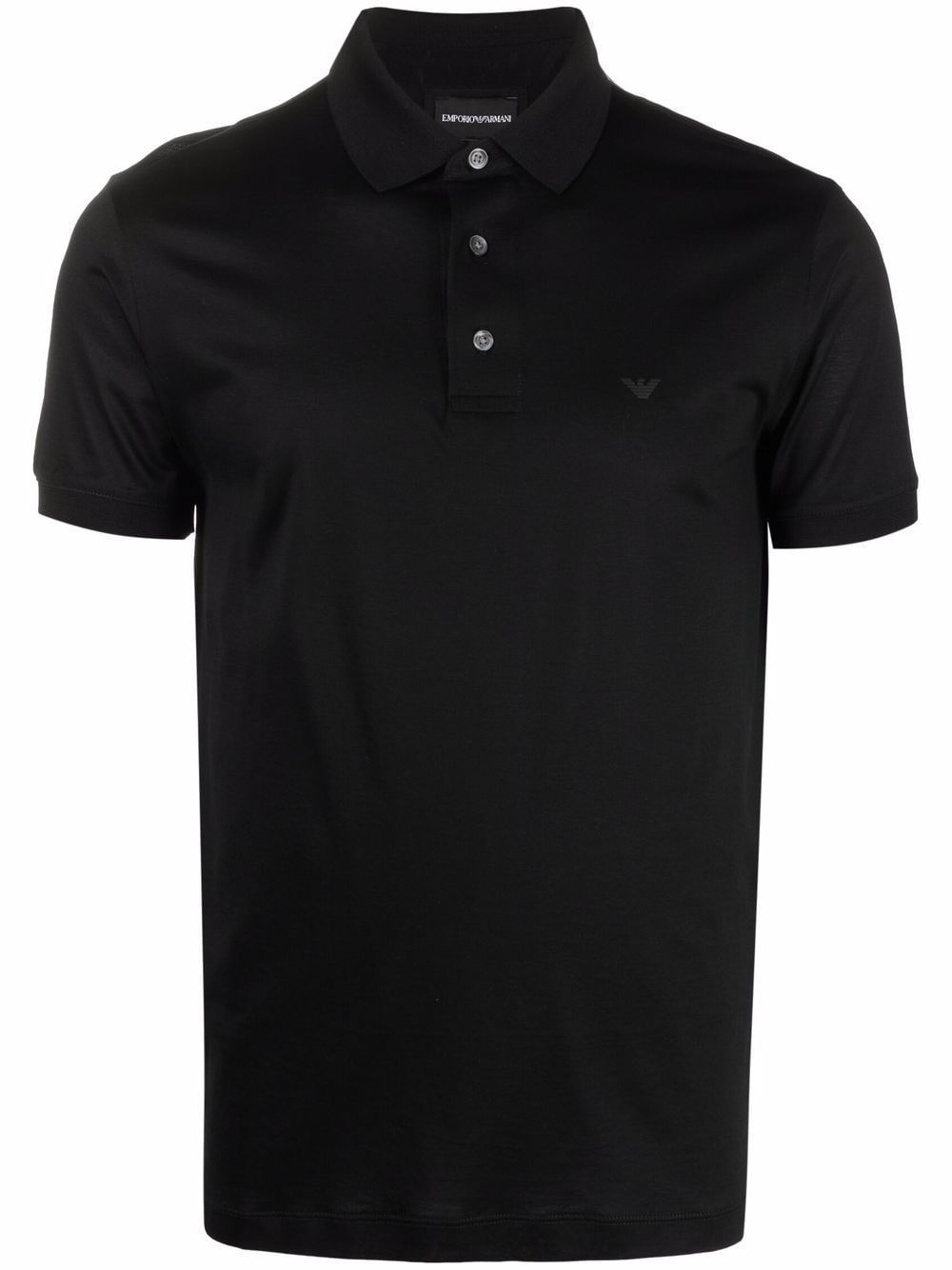 Emporio Armani logo-embroidered polo shirt - Black von Emporio Armani