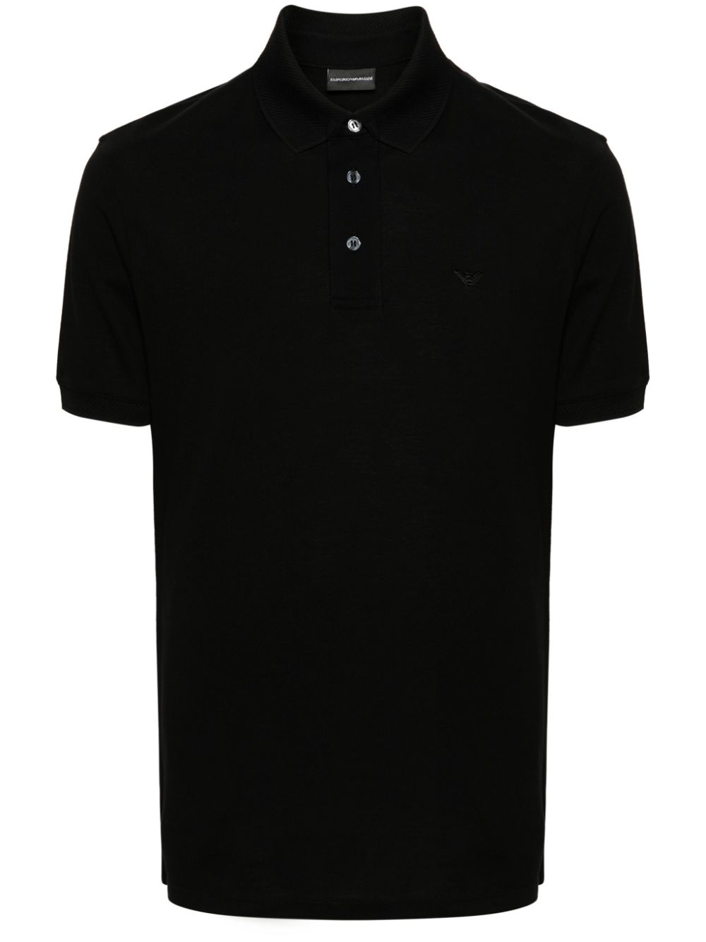 Emporio Armani logo-embroidered polo shirt - Black von Emporio Armani