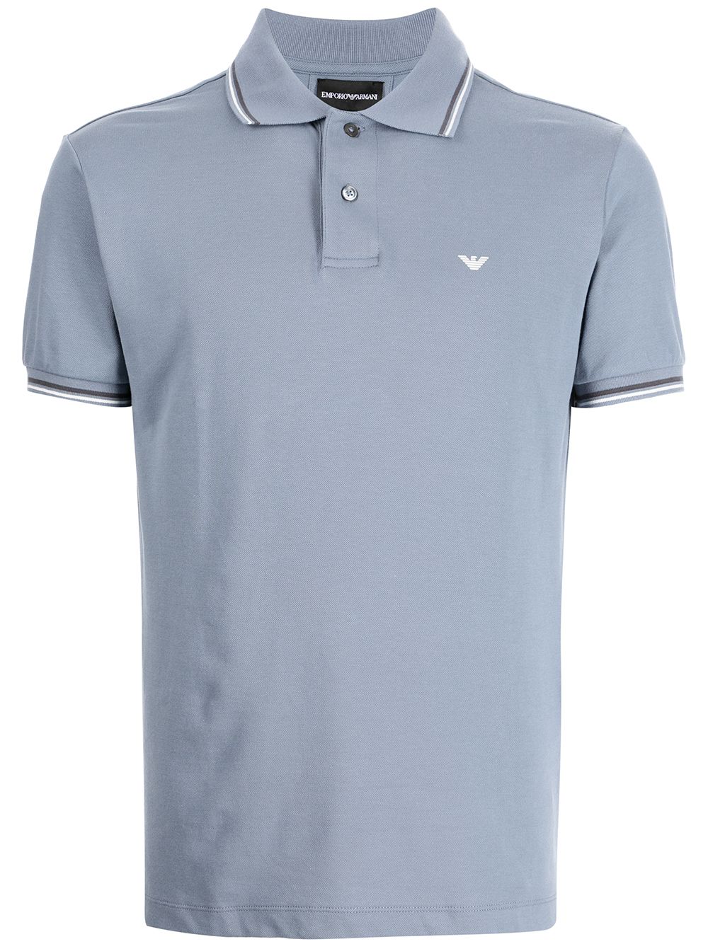 Emporio Armani logo-embroidered polo shirt - Blue von Emporio Armani