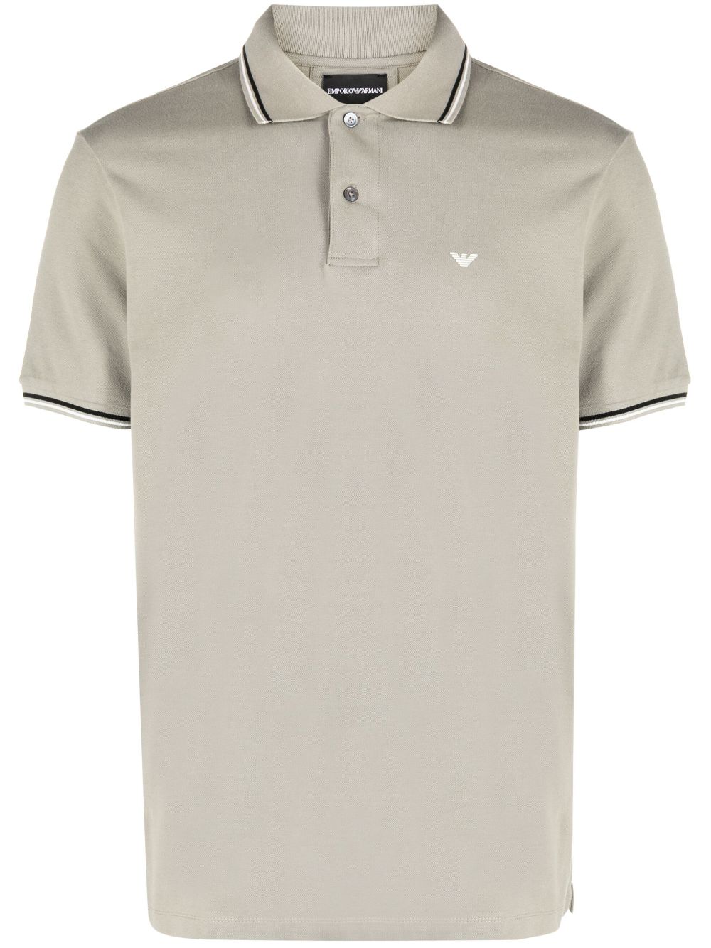 Emporio Armani logo-embroidered polo shirt - Grey von Emporio Armani