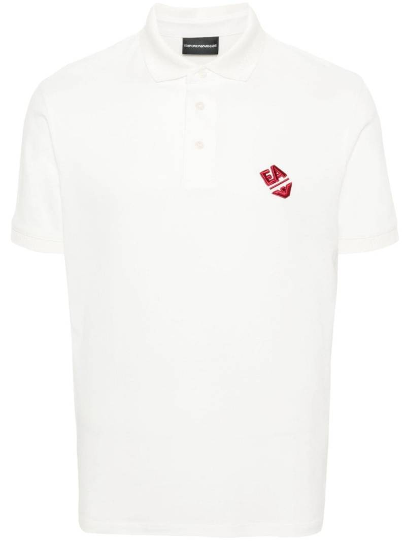 Emporio Armani logo-embroidered polo shirt - White von Emporio Armani
