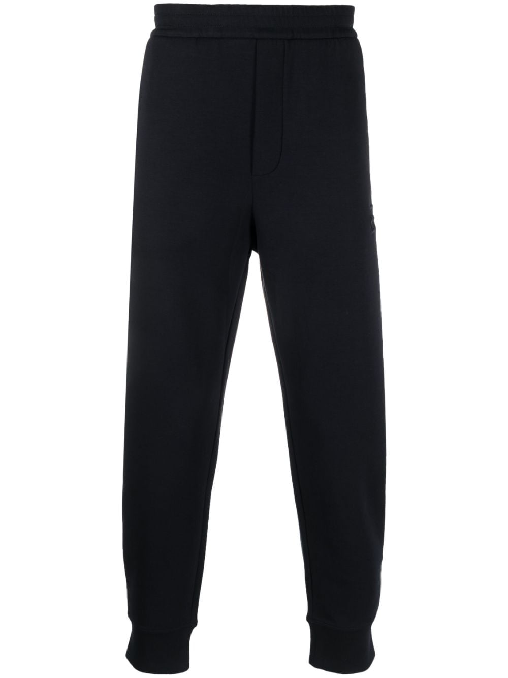 Emporio Armani logo-embroidered stretch-cotton track pants - Blue von Emporio Armani