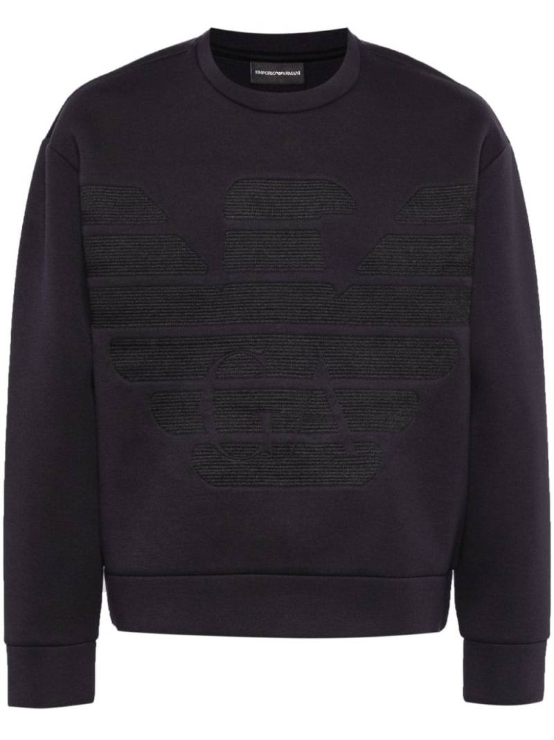 Emporio Armani logo-embroidered sweatshirt - Blue von Emporio Armani