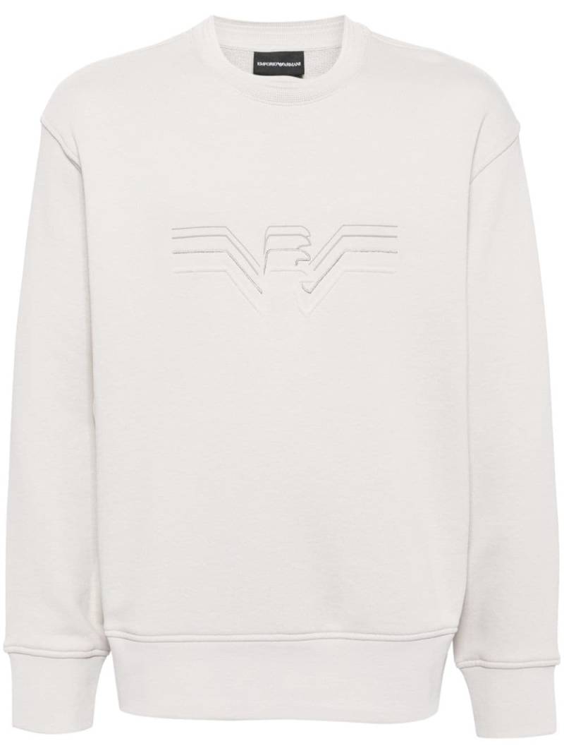 Emporio Armani logo-embroidered sweatshirt - Grey von Emporio Armani