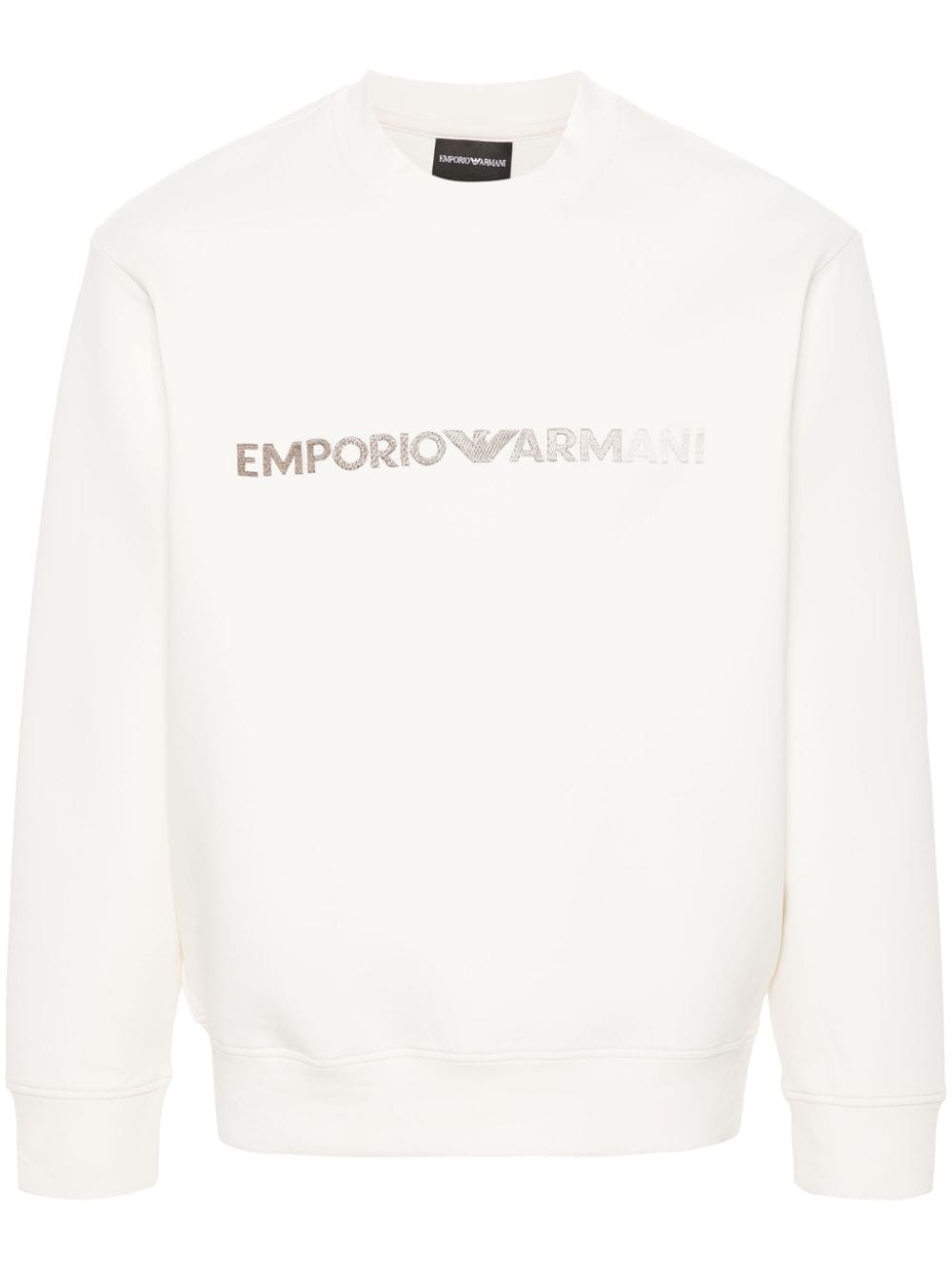 Emporio Armani logo-embroidered sweatshirt - Neutrals von Emporio Armani