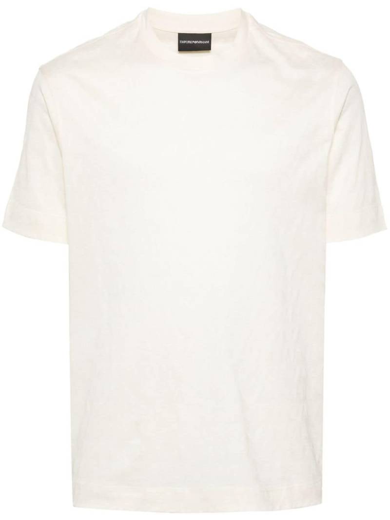 Emporio Armani logo-jacquard T-shirt - White von Emporio Armani