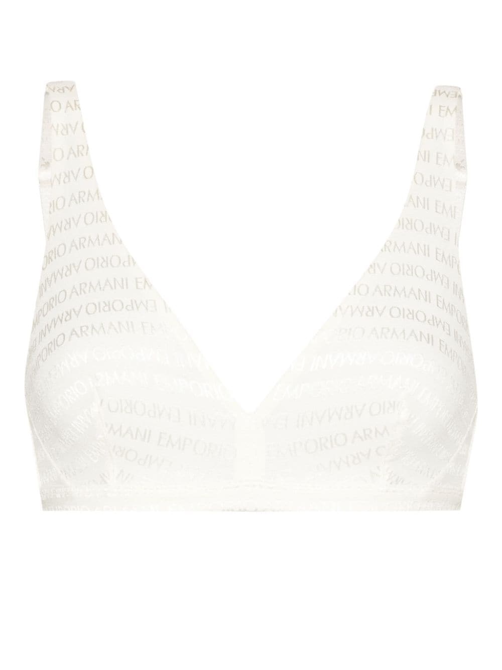 Emporio Armani logo-jacquard bra - Neutrals von Emporio Armani