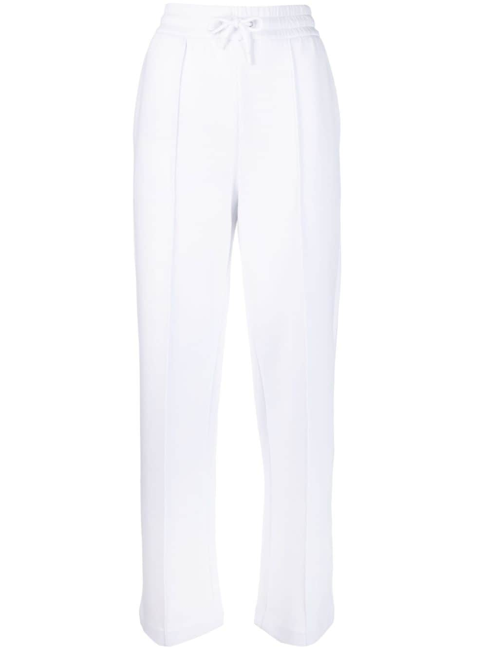 Emporio Armani logo-patch cotton-blend trousers - White von Emporio Armani