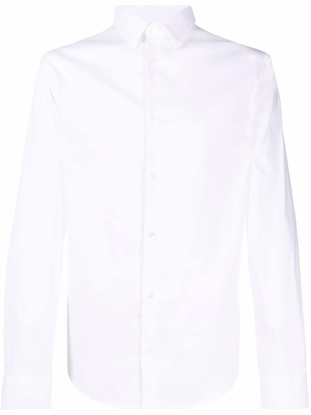 Emporio Armani logo-patch longsleeved shirt - White von Emporio Armani