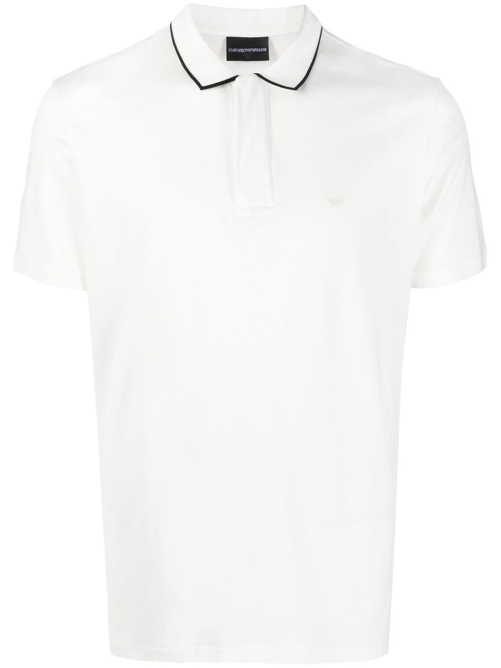 Emporio Armani logo-patch polo shirt - White von Emporio Armani