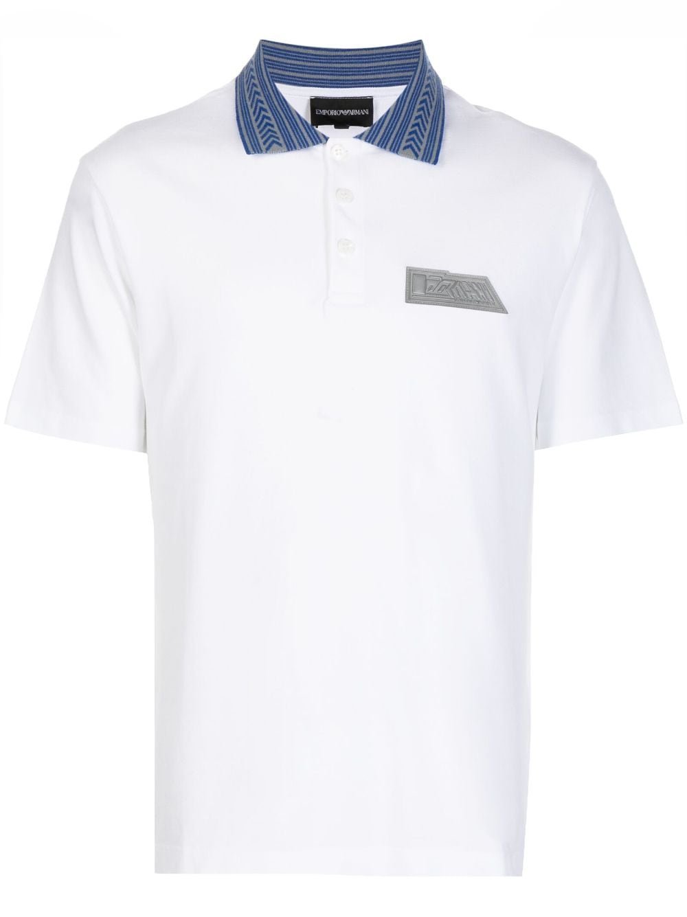 Emporio Armani logo-patch polo shirt - White von Emporio Armani