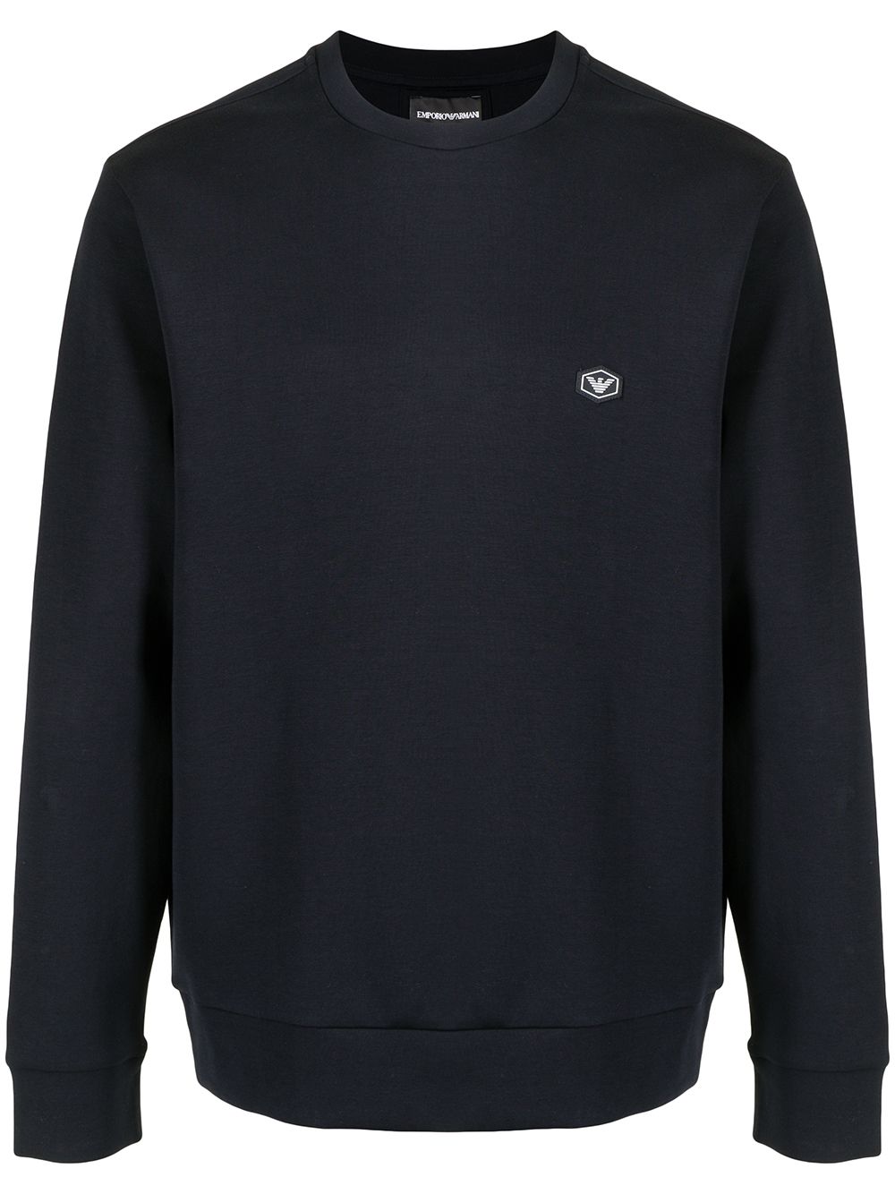 Emporio Armani logo-patch sweatshirt - Blue von Emporio Armani