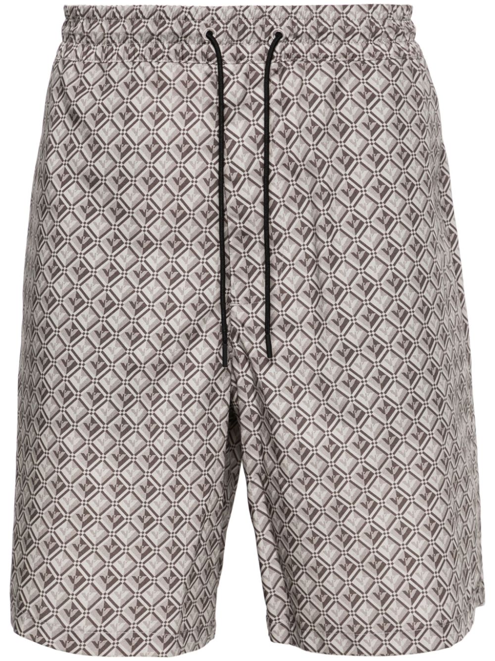 Emporio Armani logo pattern-print poplin shorts - Grey von Emporio Armani