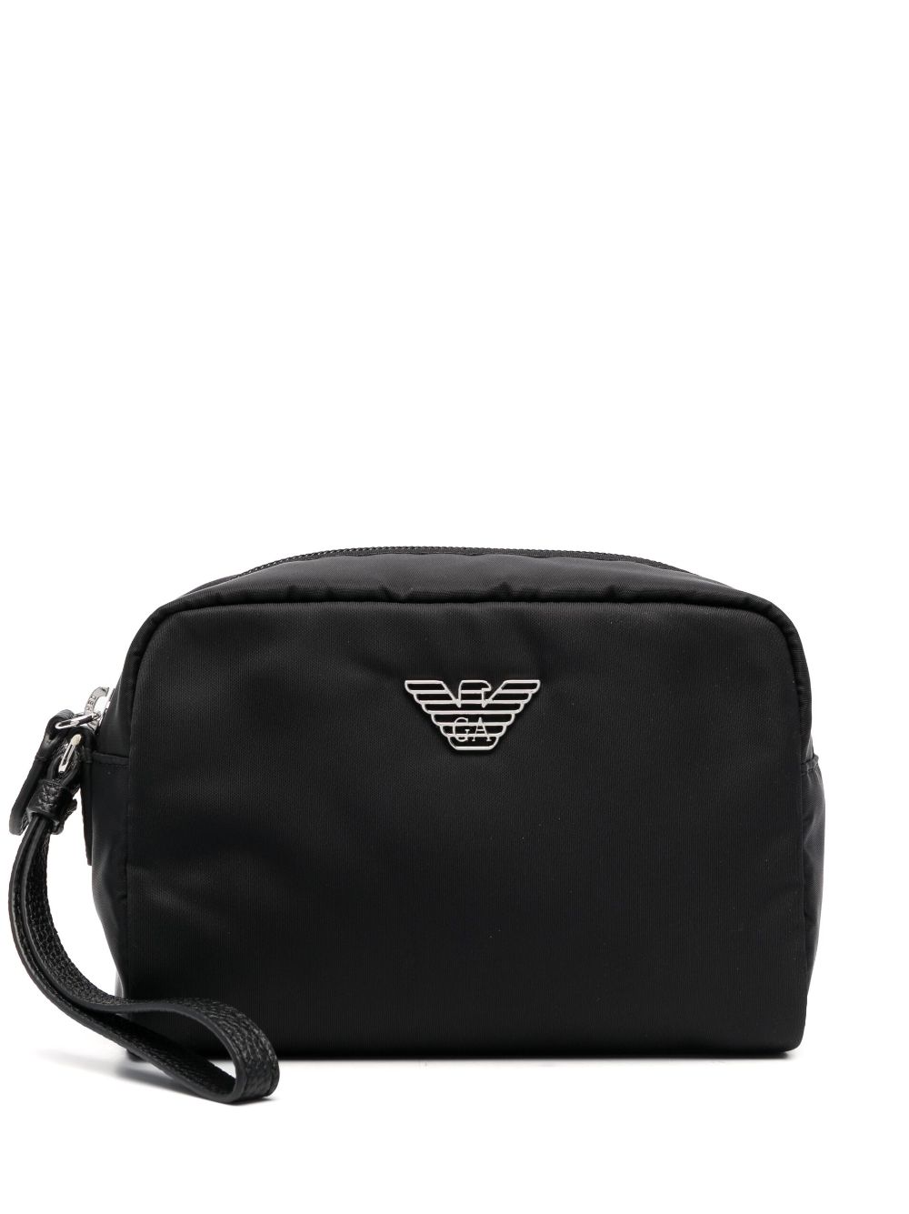 Emporio Armani logo-plaque make up bag - Black von Emporio Armani