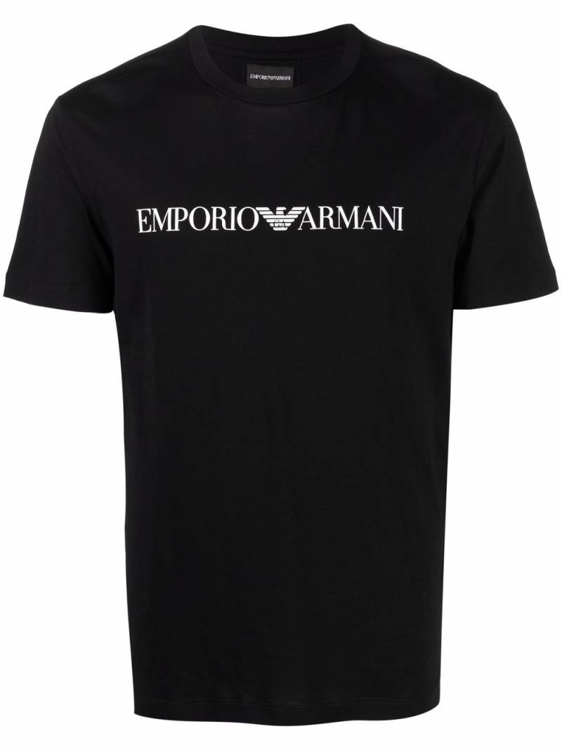Emporio Armani logo-print cotton T-Shirt - Black von Emporio Armani
