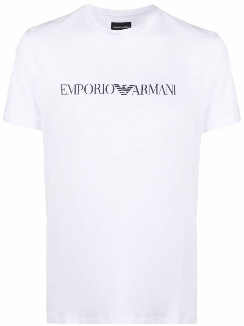 Emporio Armani logo-print cotton T-Shirt - White von Emporio Armani