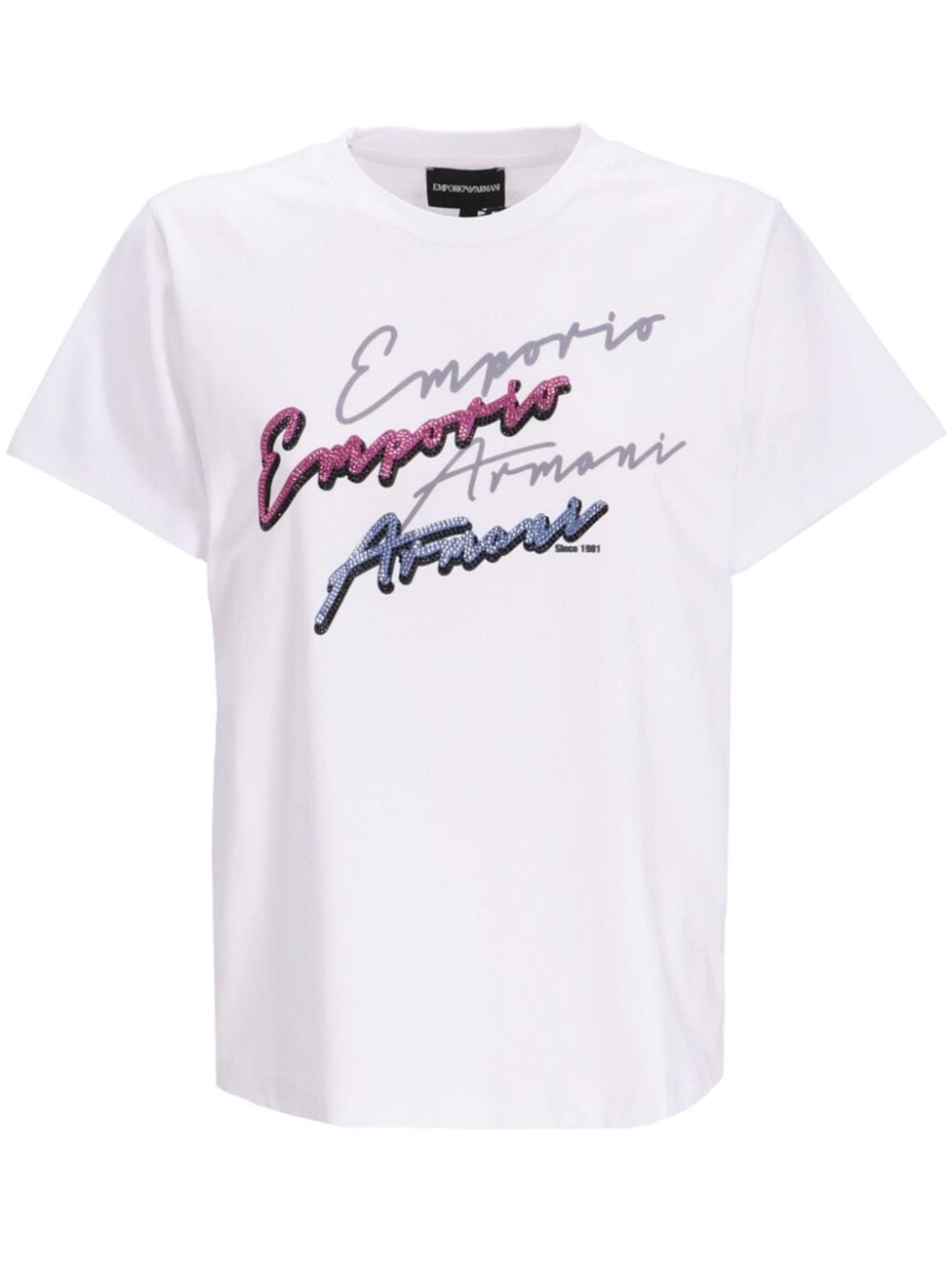 Emporio Armani logo-print cotton T-shirt - White von Emporio Armani