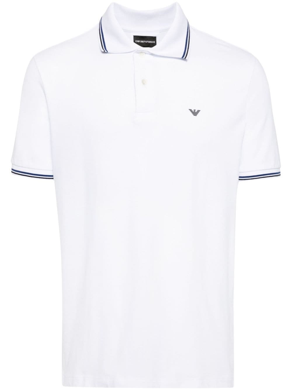 Emporio Armani logo-print cotton polo - White von Emporio Armani