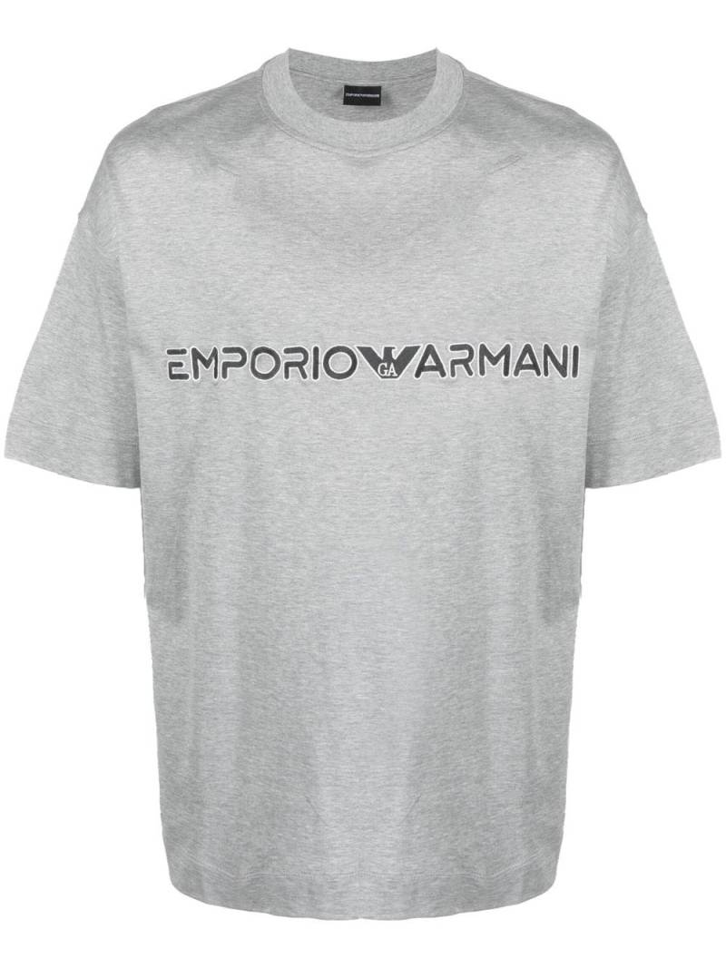 Emporio Armani logo-print crew-neck T-shirt - Grey von Emporio Armani