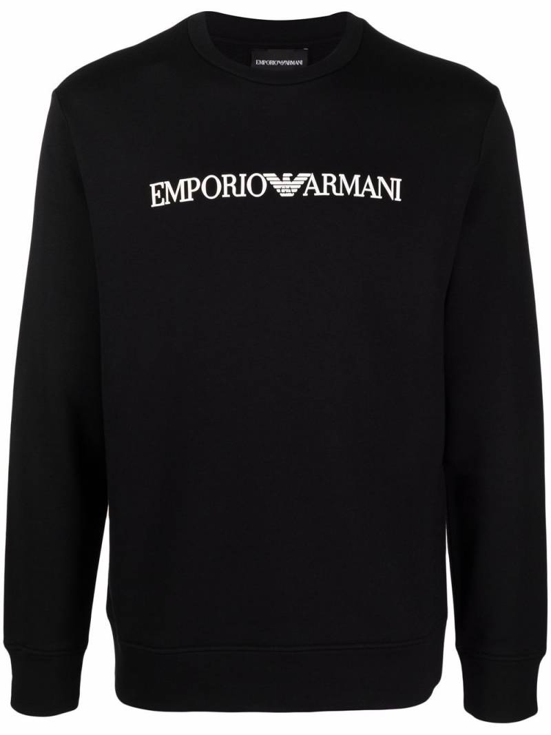 Emporio Armani logo-print crew-neck sweatshirt - Black von Emporio Armani