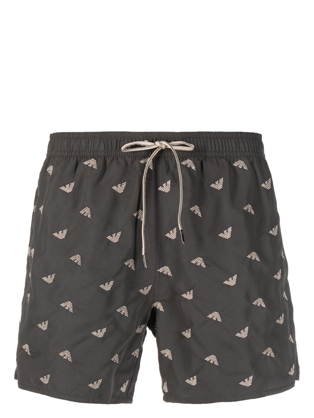 Emporio Armani logo-print elastic-waisted swim shorts - Grey von Emporio Armani