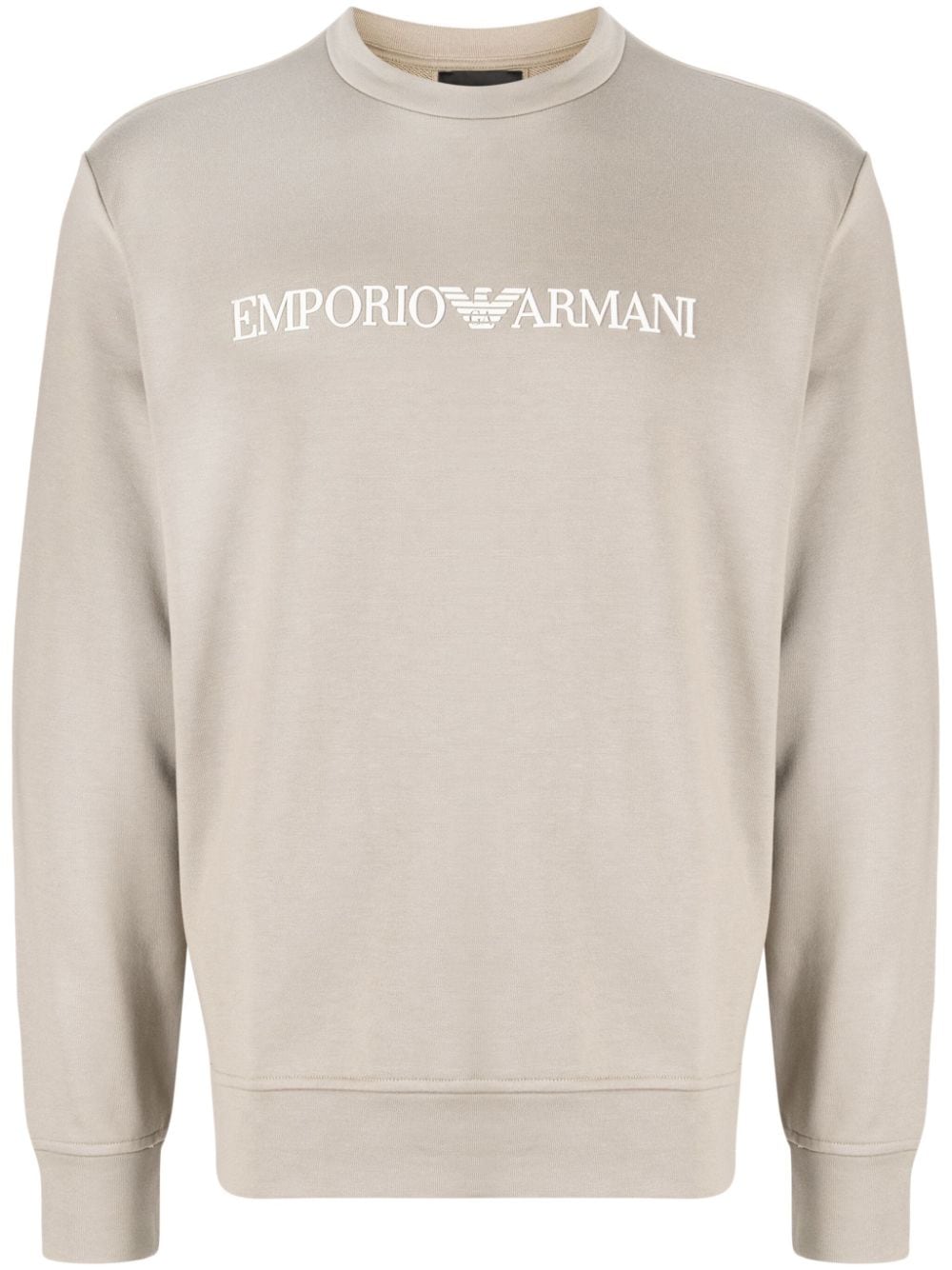 Emporio Armani logo-print long-sleeve sweatshirt - Brown von Emporio Armani