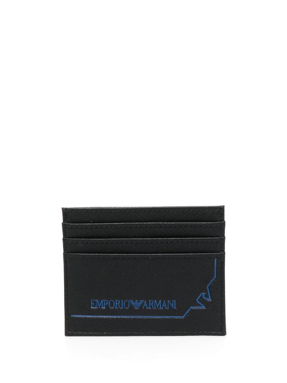 Emporio Armani logo-print recycled leather cardholder - Black von Emporio Armani