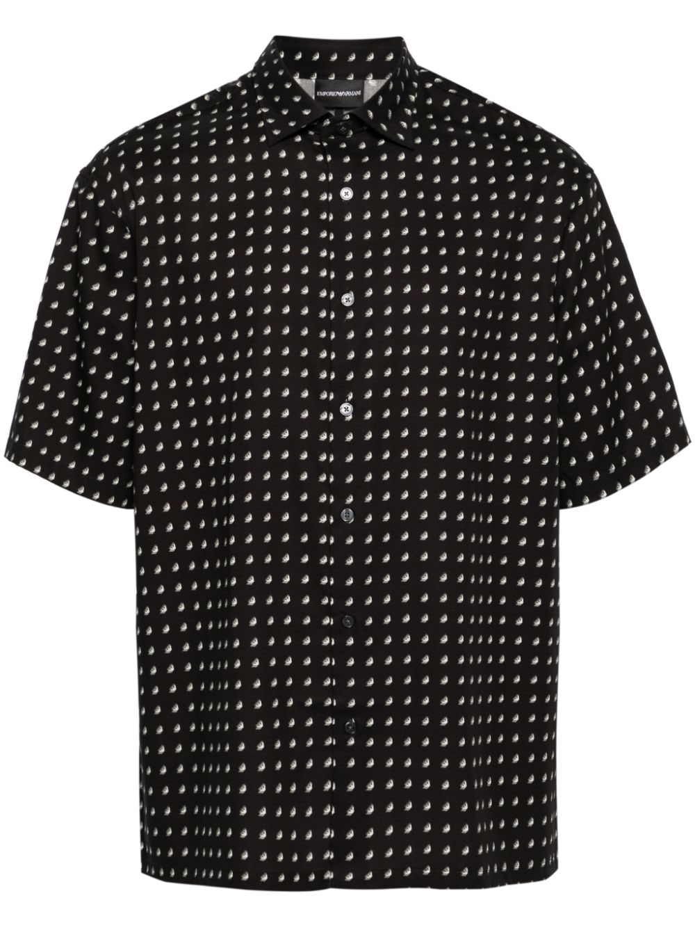 Emporio Armani logo-print satin shirt - Black von Emporio Armani