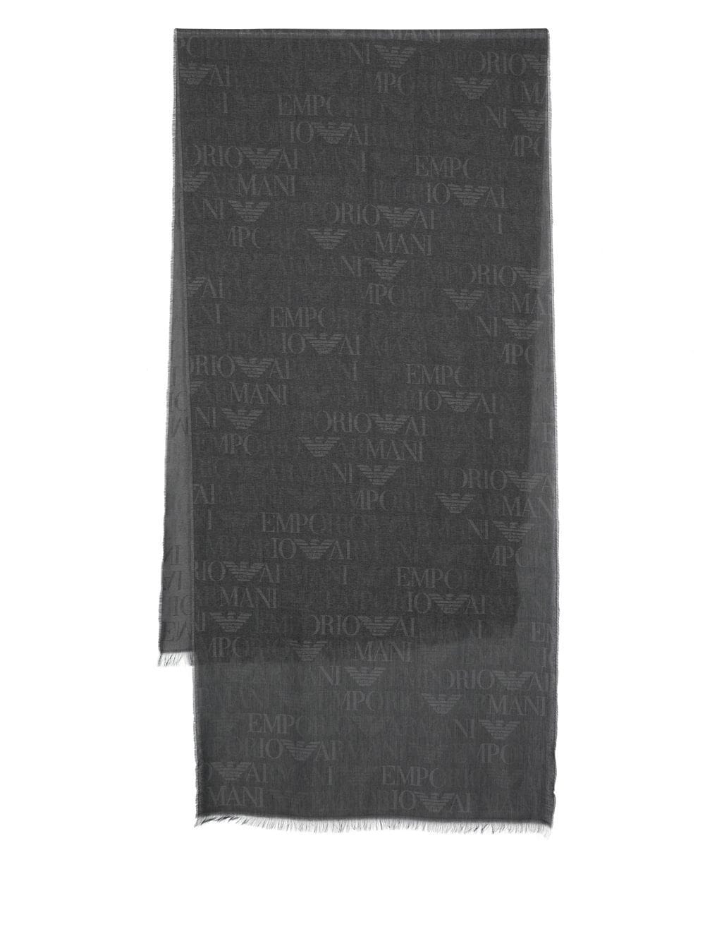 Emporio Armani logo-print scarf - Grey von Emporio Armani