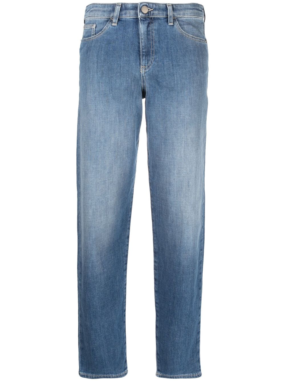 Emporio Armani logo-print straight-leg jeans - Blue von Emporio Armani