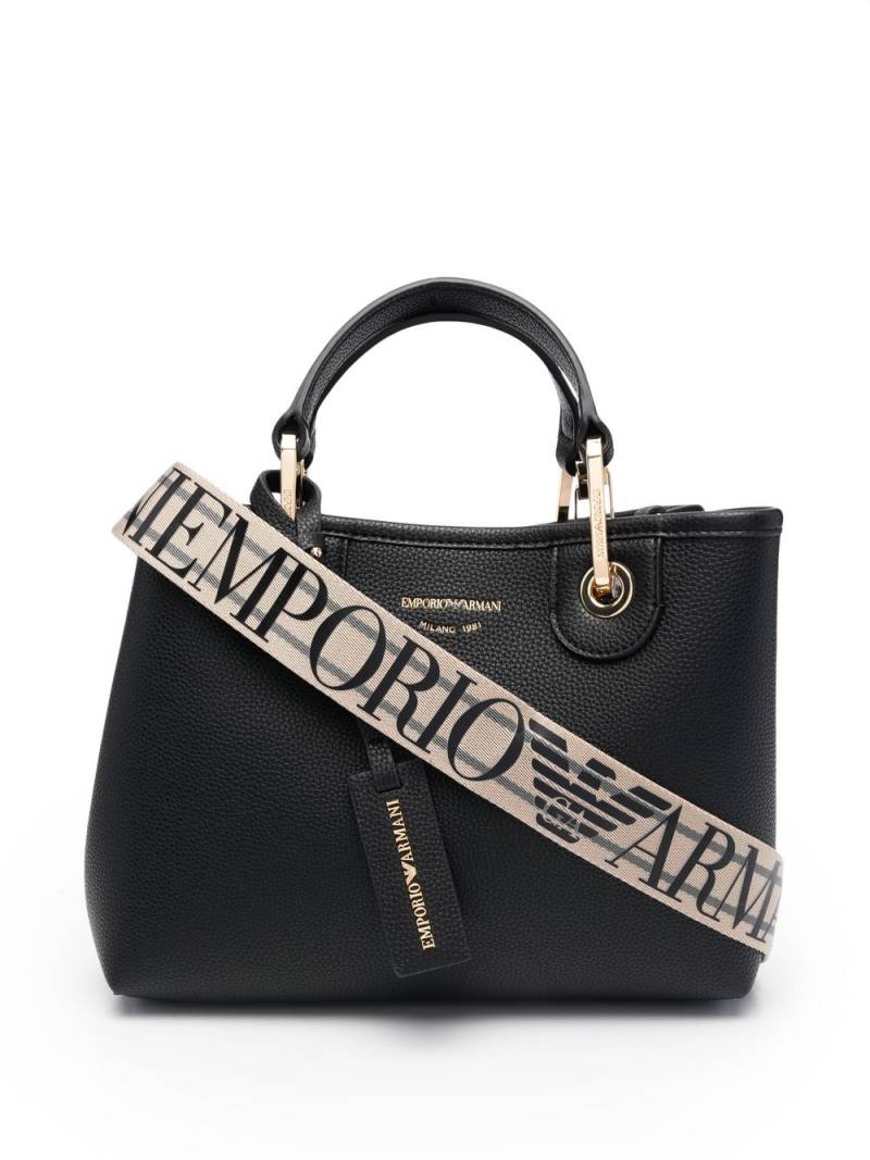 Emporio Armani logo tag tote bag - Black von Emporio Armani