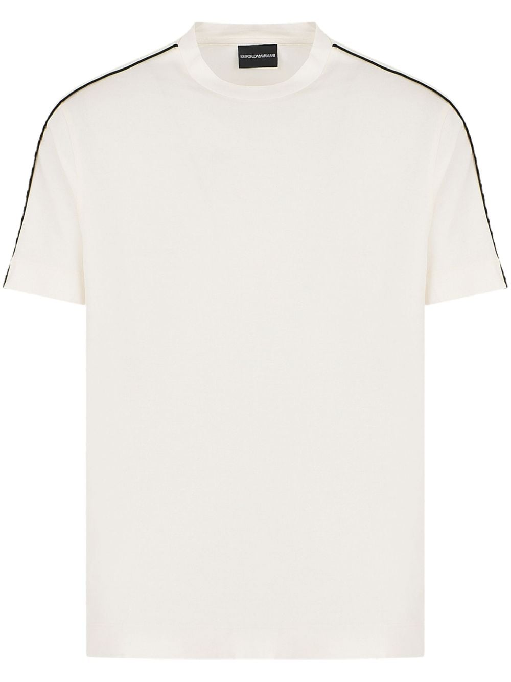 Emporio Armani logo-tape cotton T-shirt - White von Emporio Armani