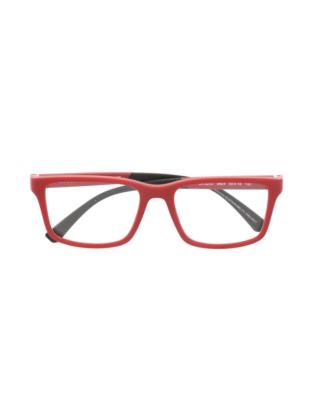 Emporio Armani matte square-frame sunglasses - Red von Emporio Armani