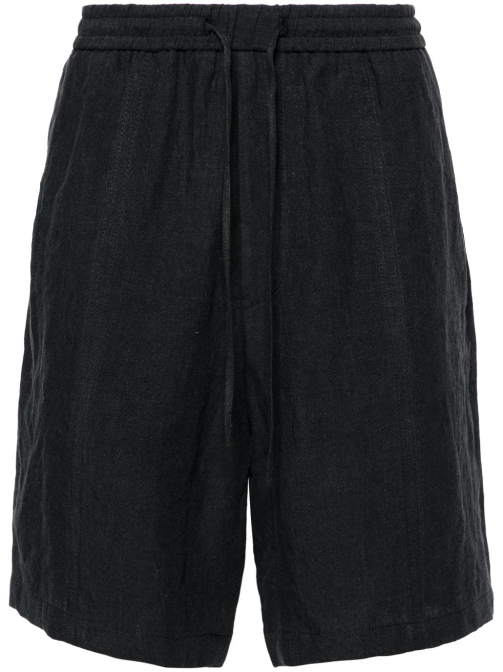 Emporio Armani mid-rise linen shorts - Black von Emporio Armani