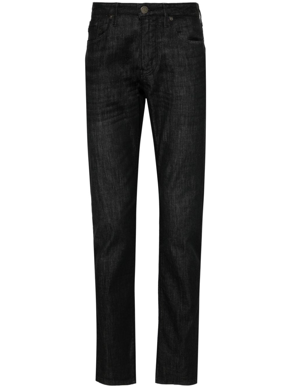 Emporio Armani mid-rise slim-fit jeans - Black von Emporio Armani