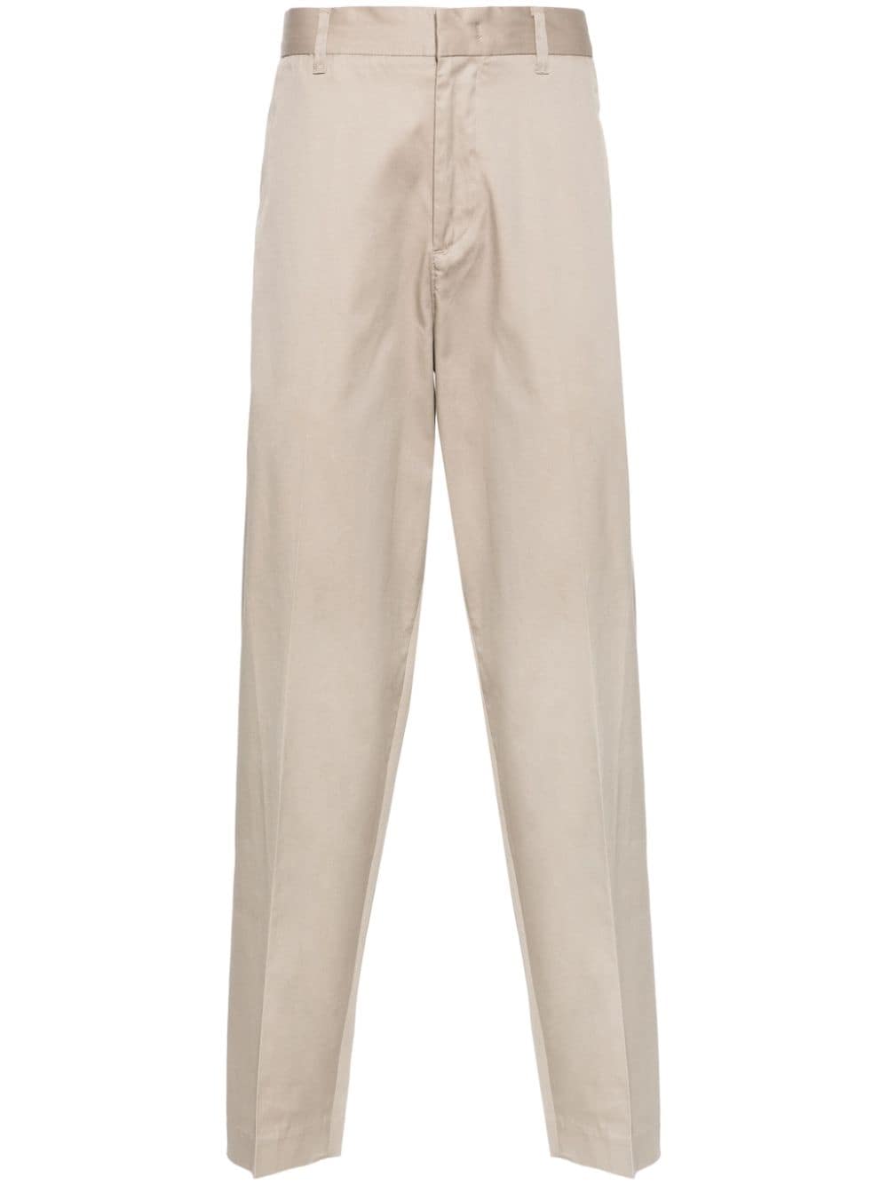 Emporio Armani mid-rise tapered trousers - Neutrals von Emporio Armani