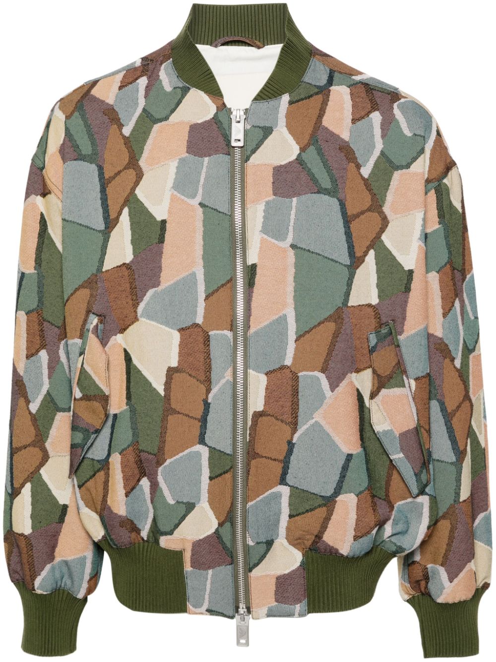 Emporio Armani mosaic-patterned bomber jacket - Green von Emporio Armani